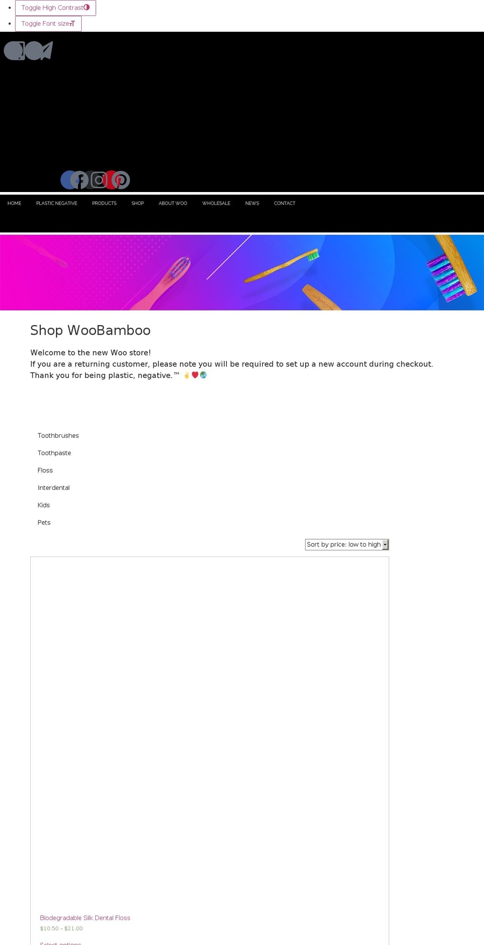 shopwoobamboo.com — Shopify storefront screenshot