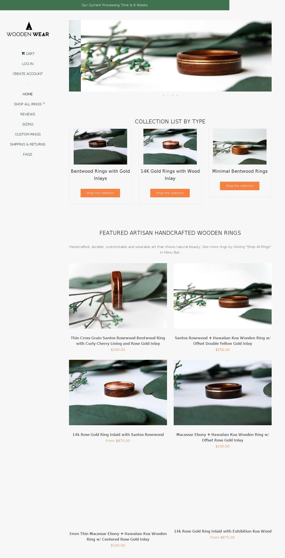 shopwoodenwear.com shopify website screenshot
