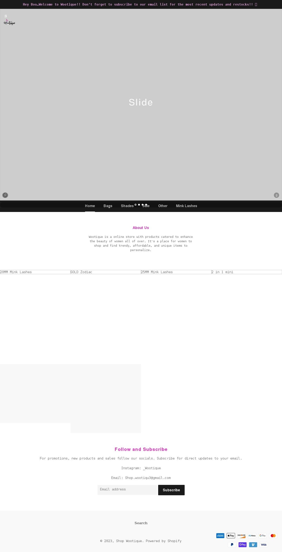shopwootique.com shopify website screenshot