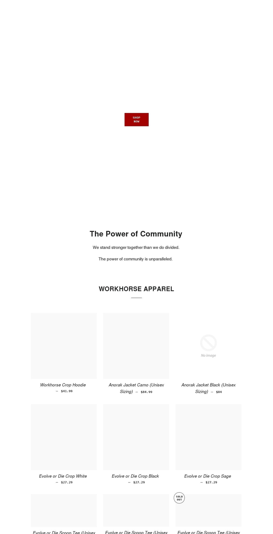 shopworkhorse.com shopify website screenshot
