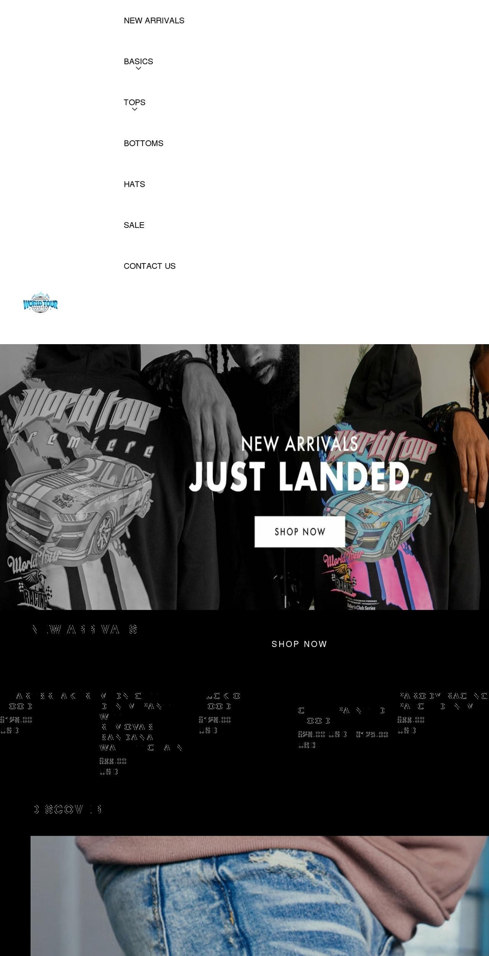 shopworldtour.com shopify website screenshot