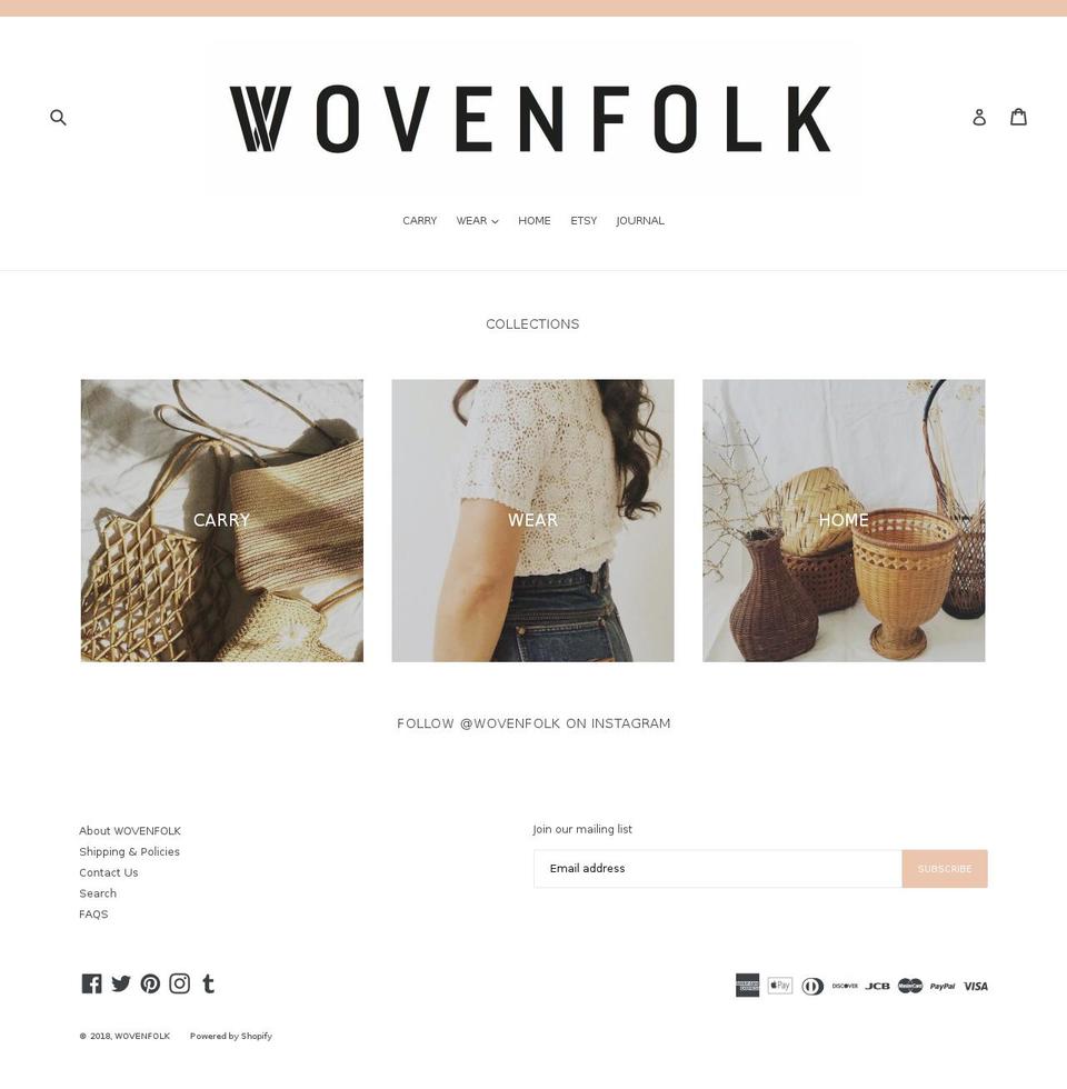 shopwovenfolk.com — Shopify storefront screenshot