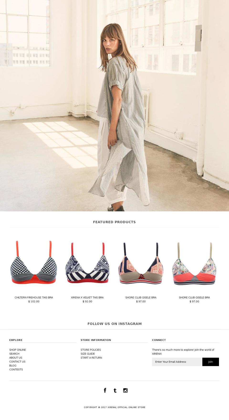 shopxirena.com shopify website screenshot