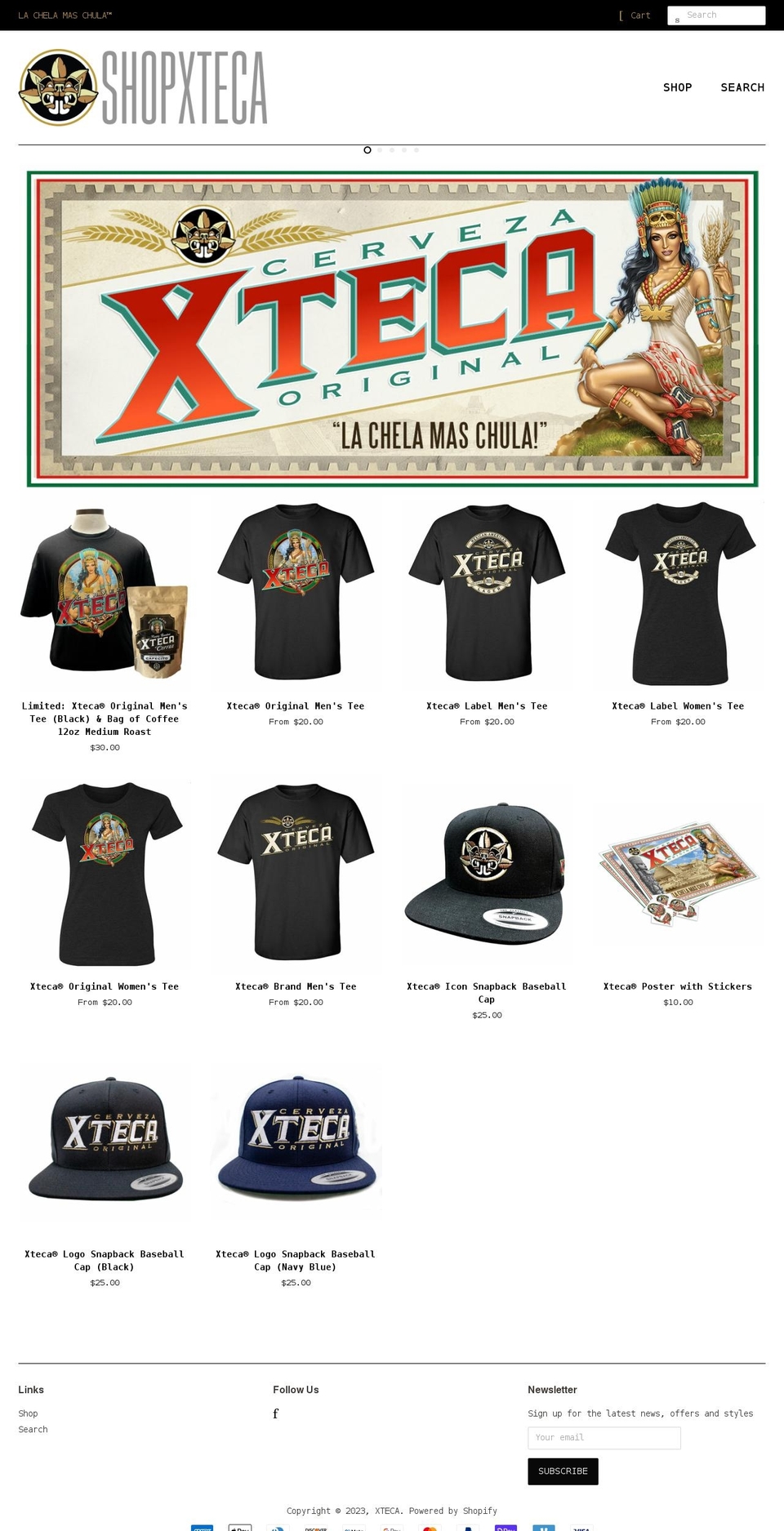 shopxteca.com shopify website screenshot
