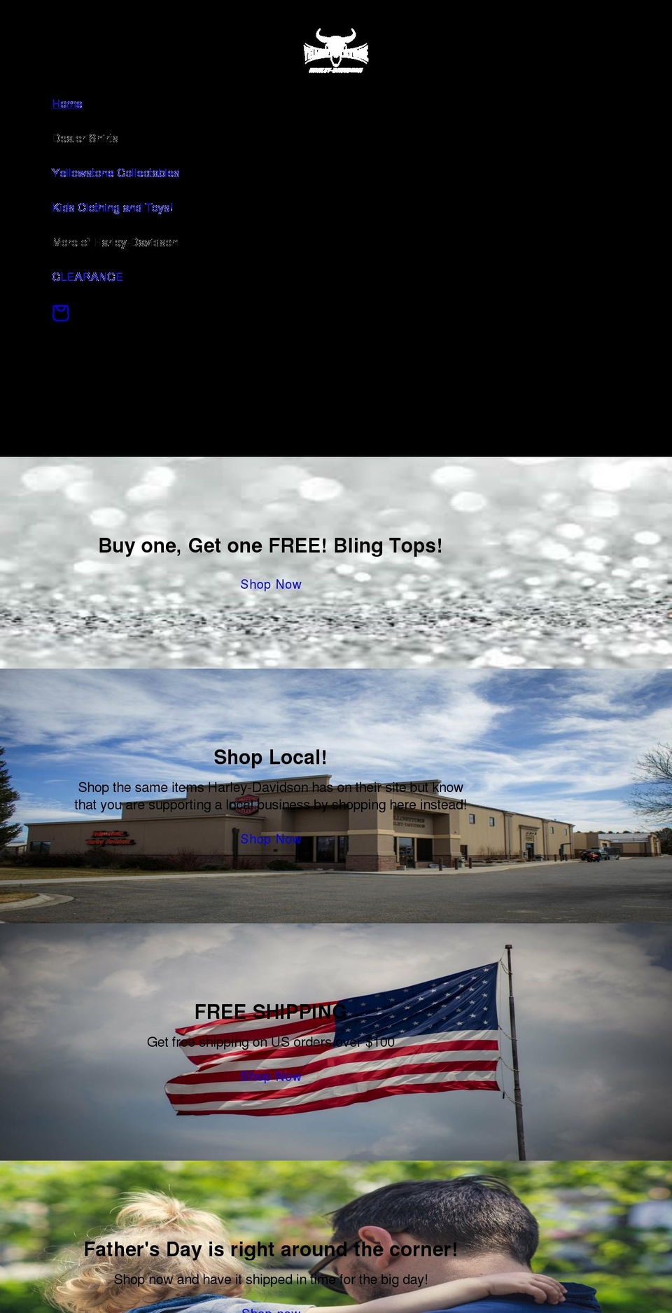 shopyellowstoneharley.com — Shopify storefront screenshot