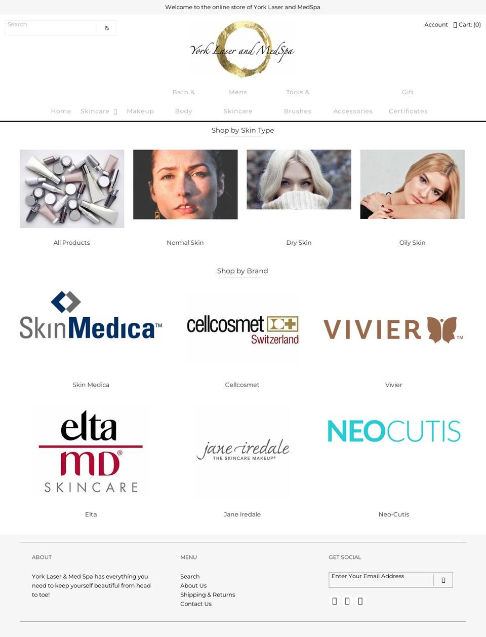 shopyorklasermedspa.com — Shopify storefront screenshot