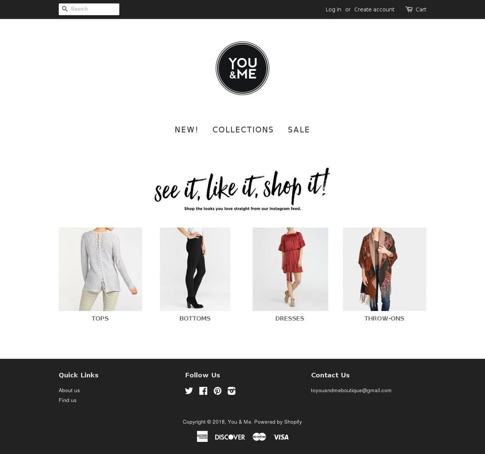 shopyouandme.com shopify website screenshot