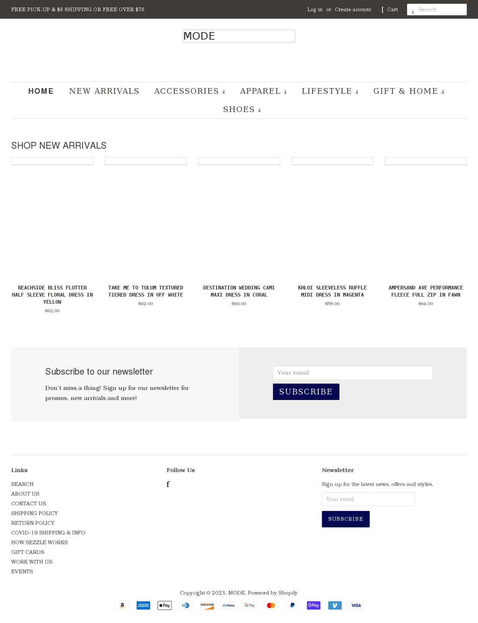 shopyourmode.com shopify website screenshot