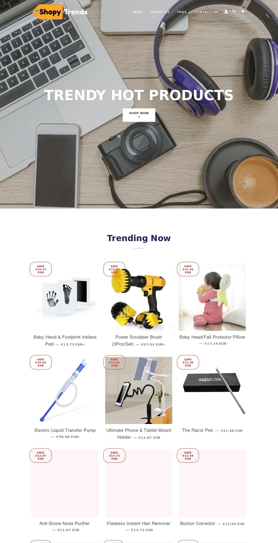 shopytrends.com shopify website screenshot