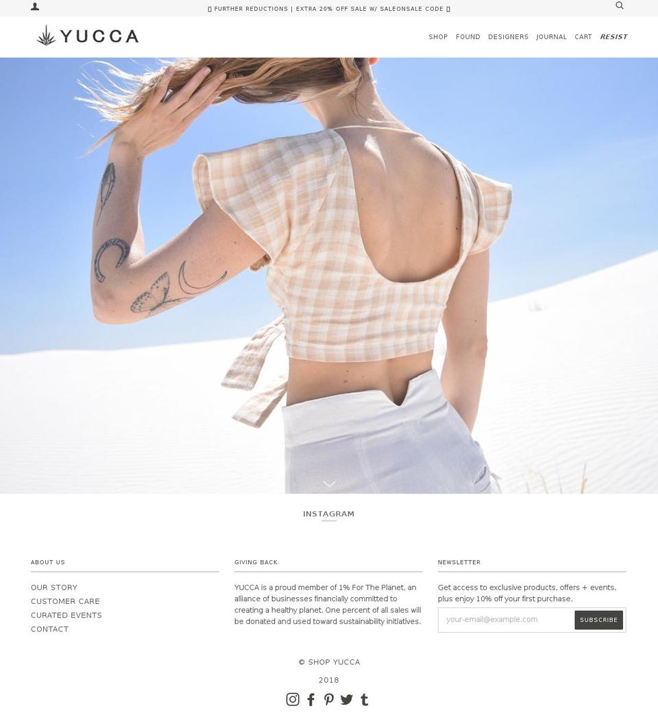 shopyucca.co shopify website screenshot