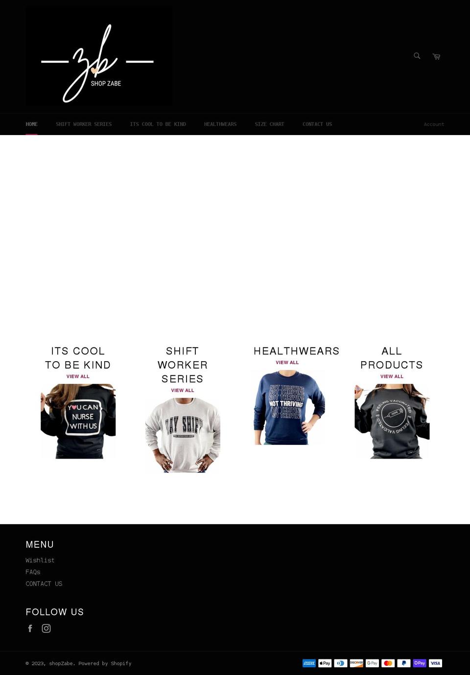 shopzabe.com shopify website screenshot