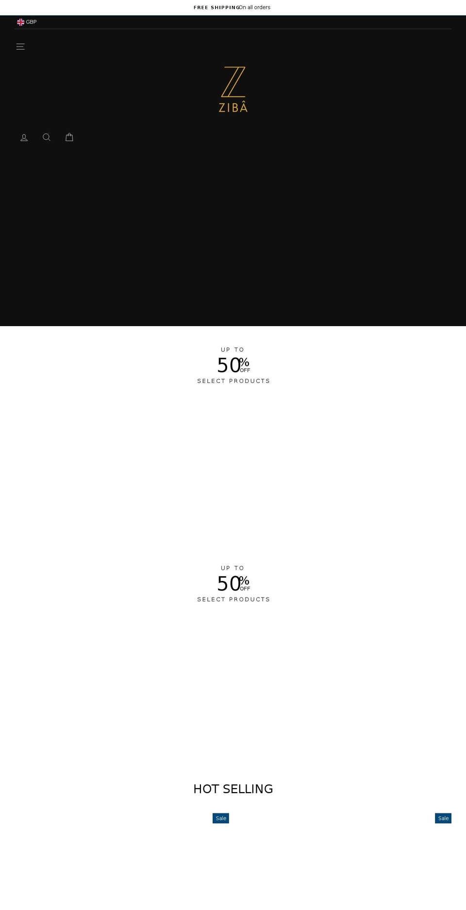 shopziba.com shopify website screenshot