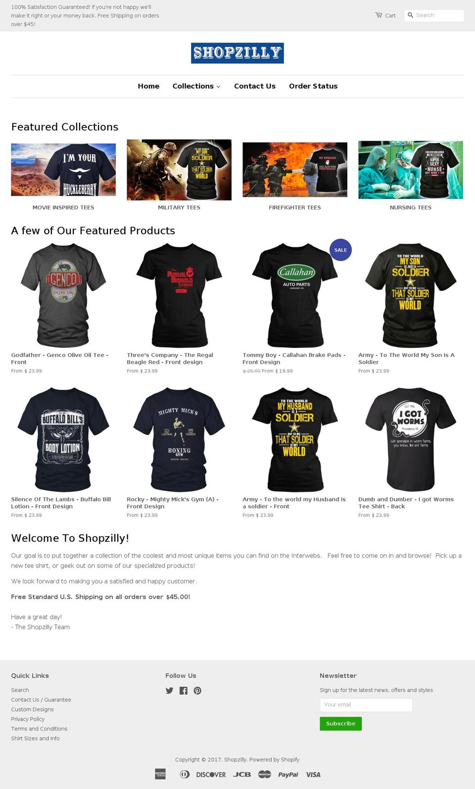shopzilly.com shopify website screenshot