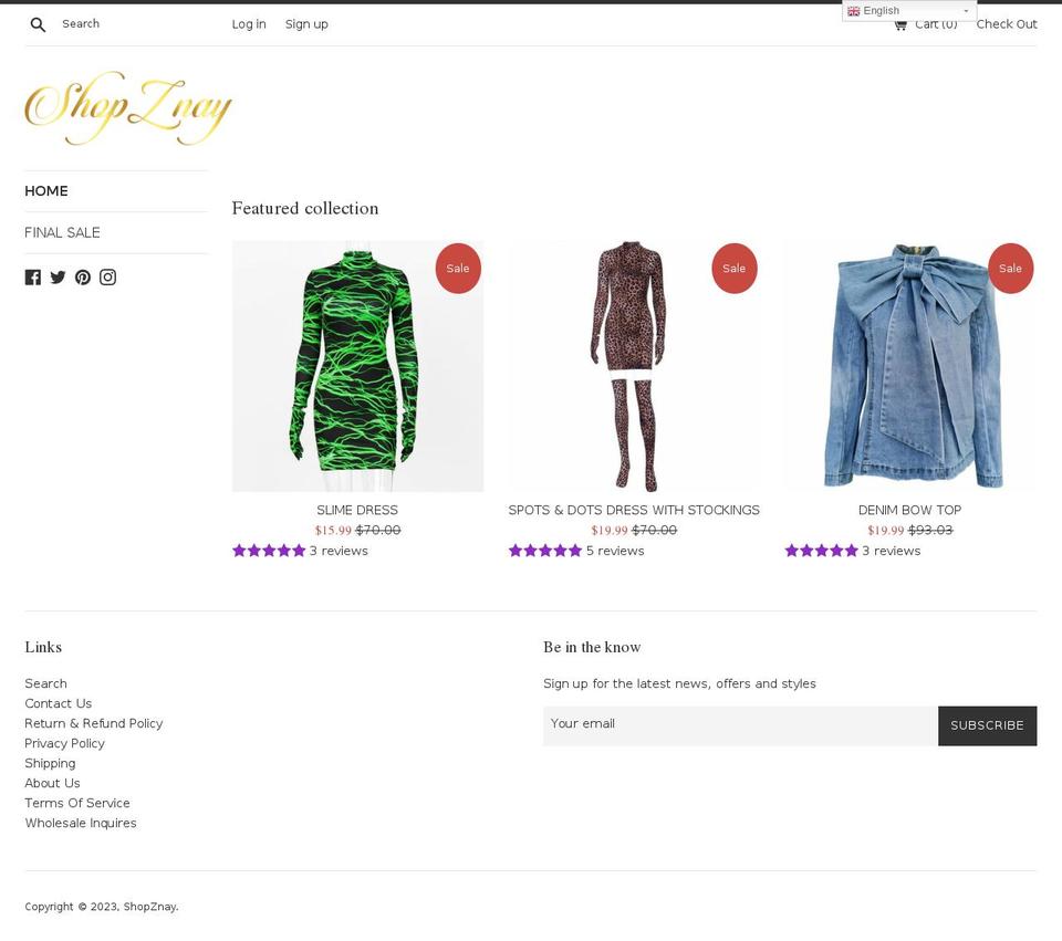shopznay.com — Shopify storefront screenshot