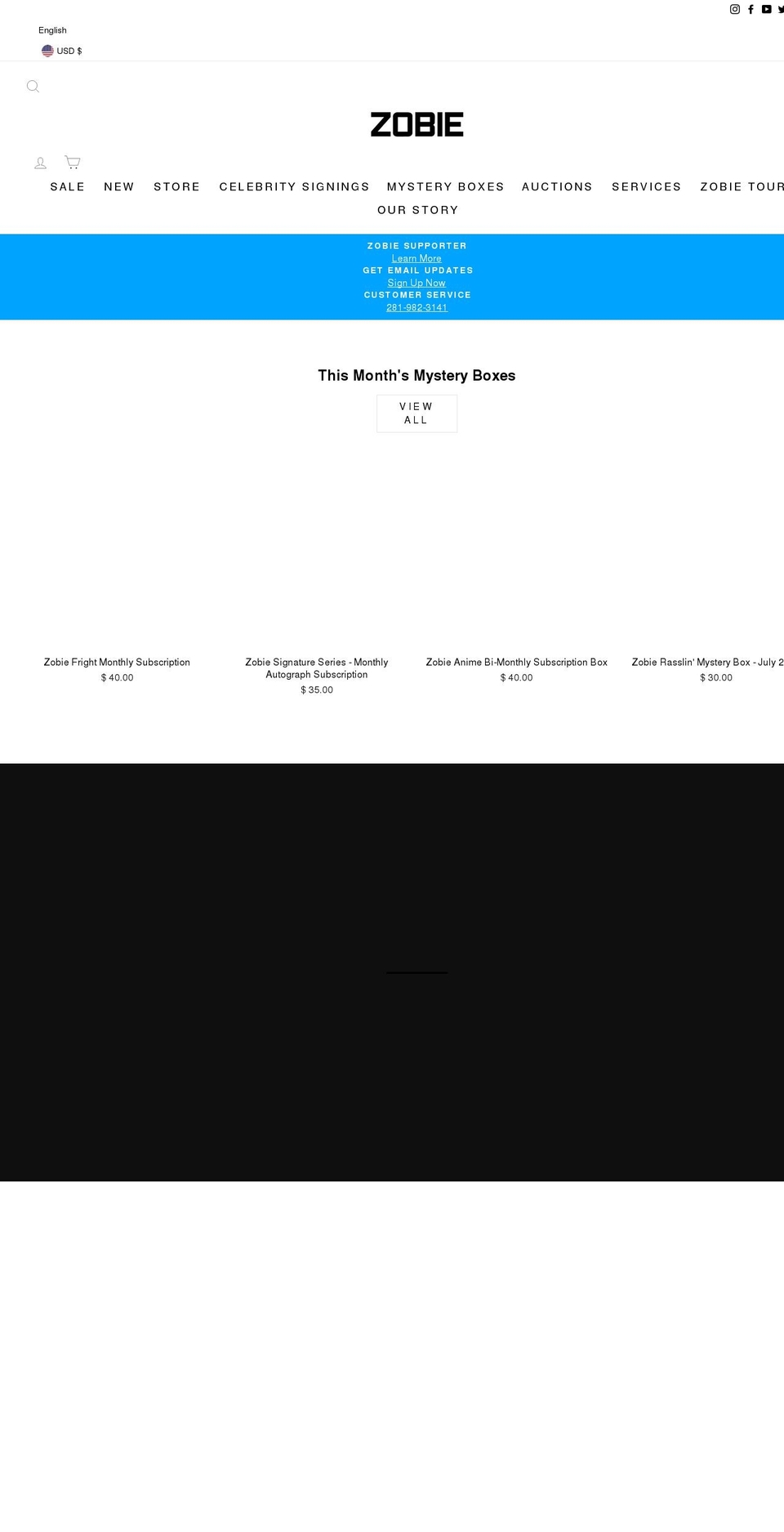 shopzobie.com — Shopify storefront screenshot