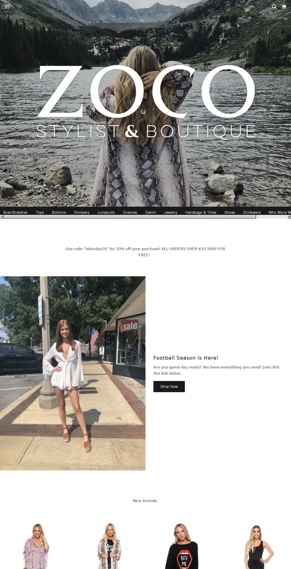 shopzocoboutique.com — Shopify storefront screenshot