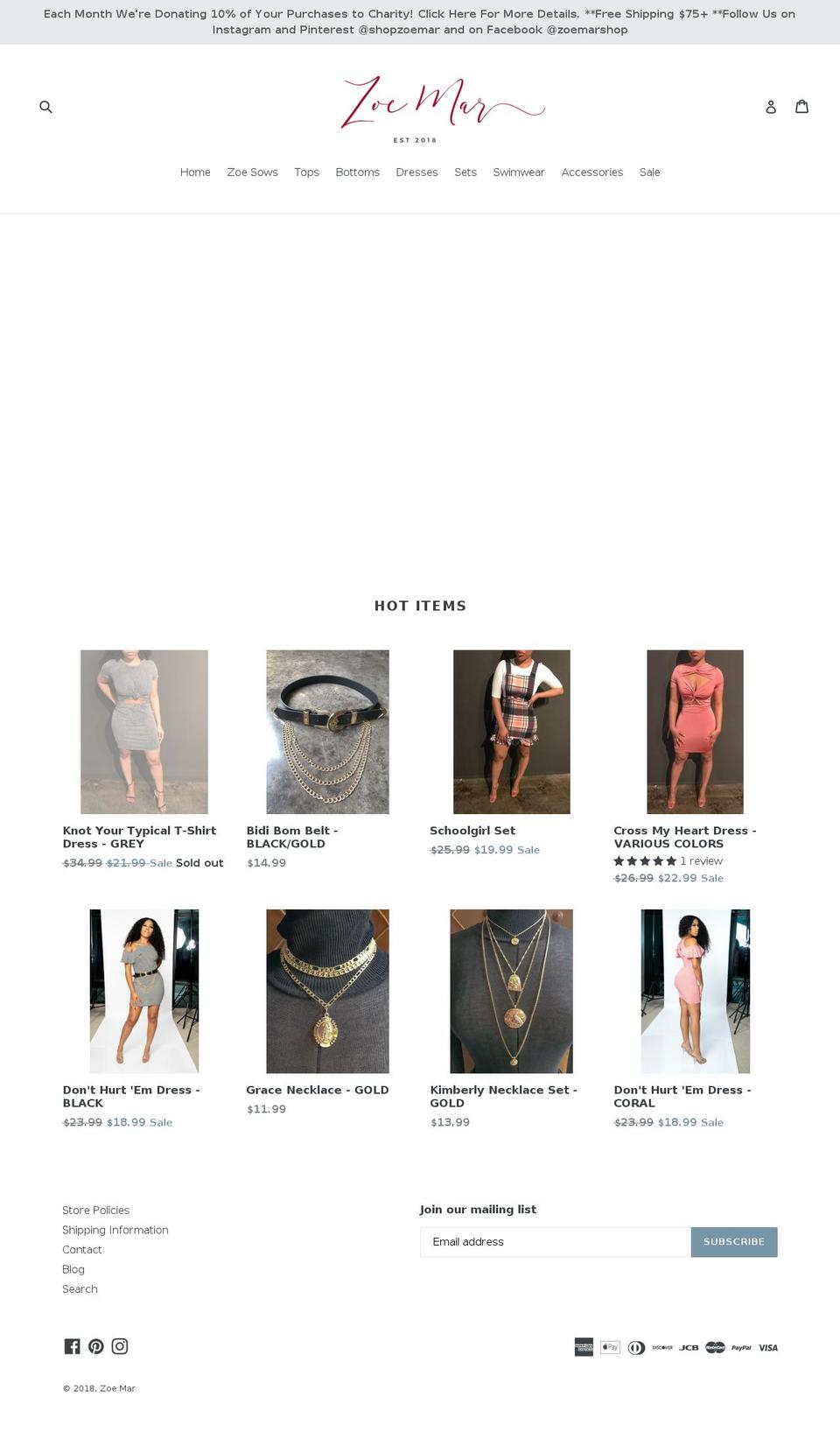 shopzoemar.com — Shopify storefront screenshot