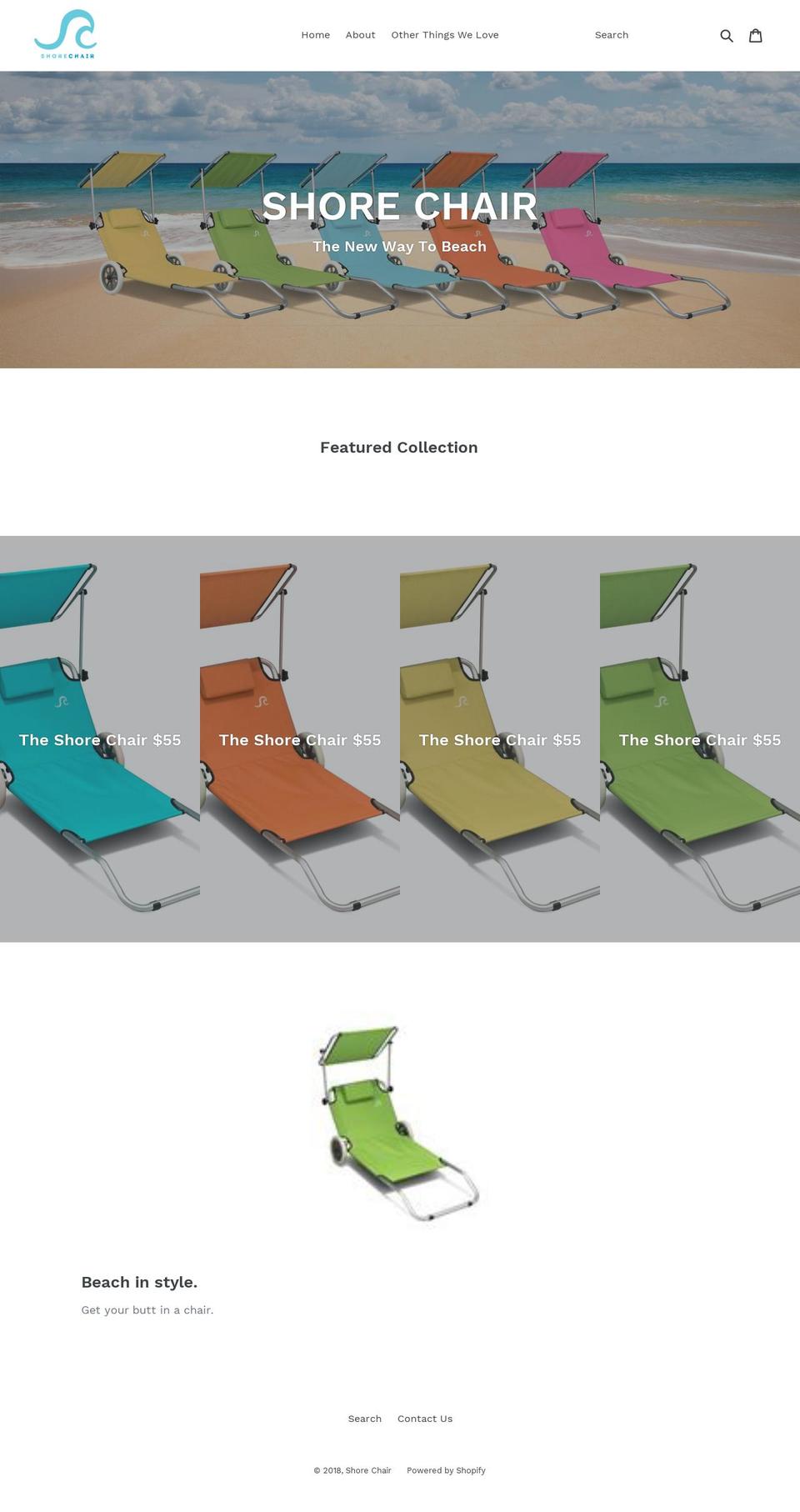 shorechair.com — Shopify storefront screenshot