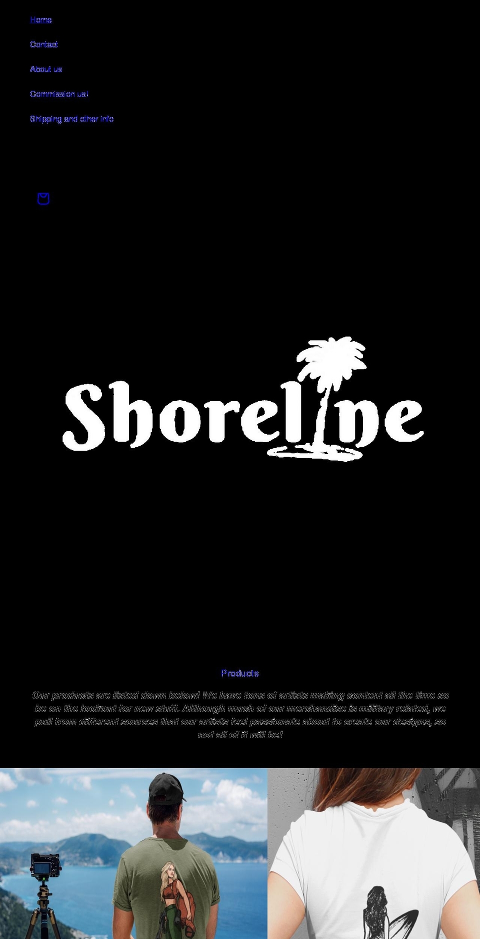 shorelinestore.com shopify website screenshot