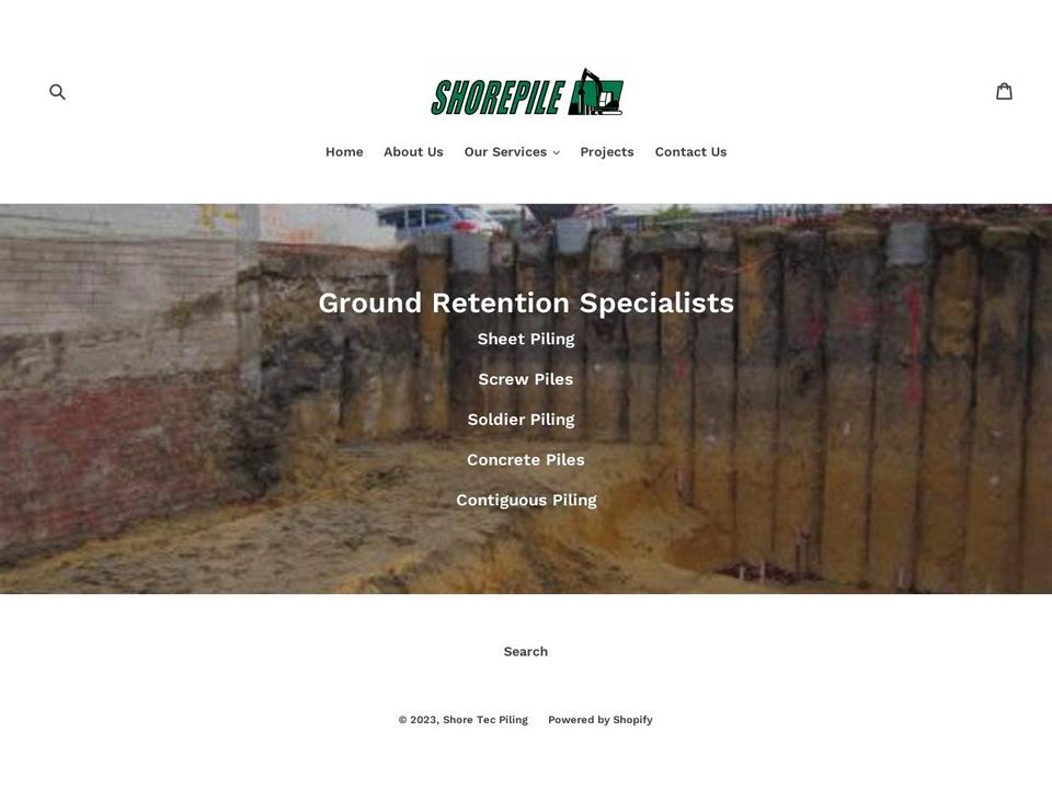 shoretecpiling.com.au shopify website screenshot