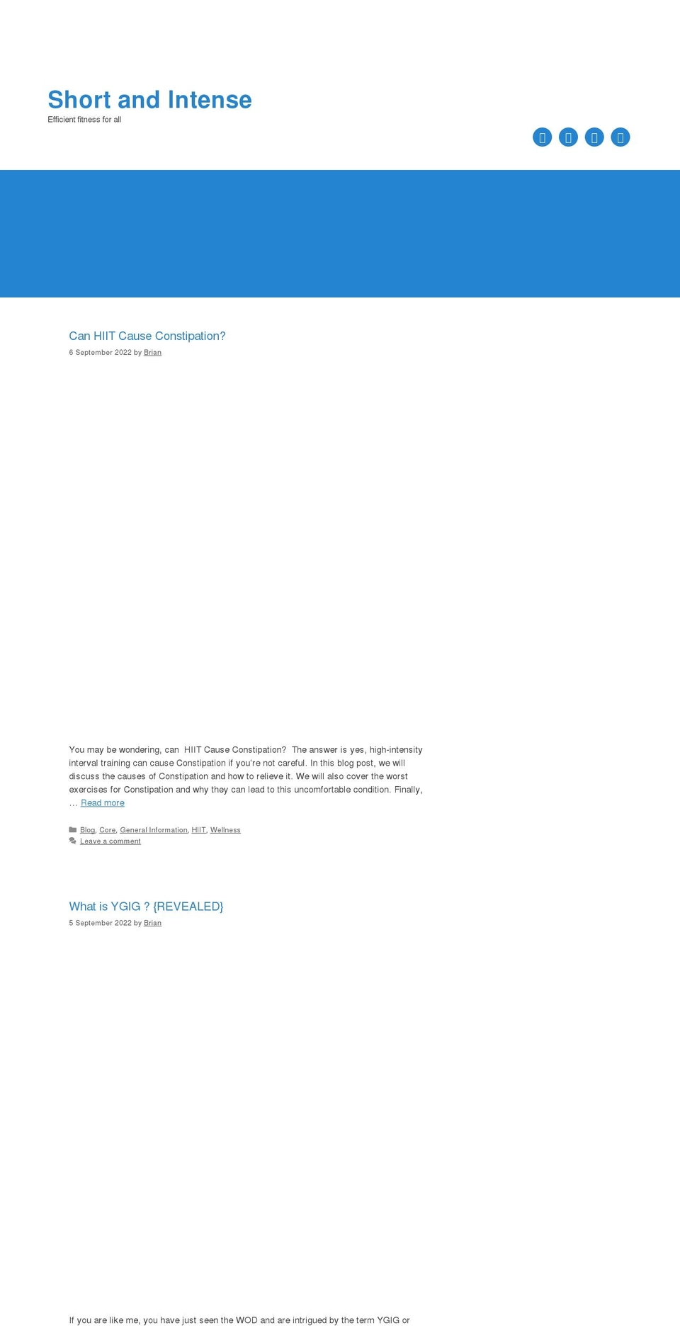 shortandintense.com — Shopify storefront screenshot