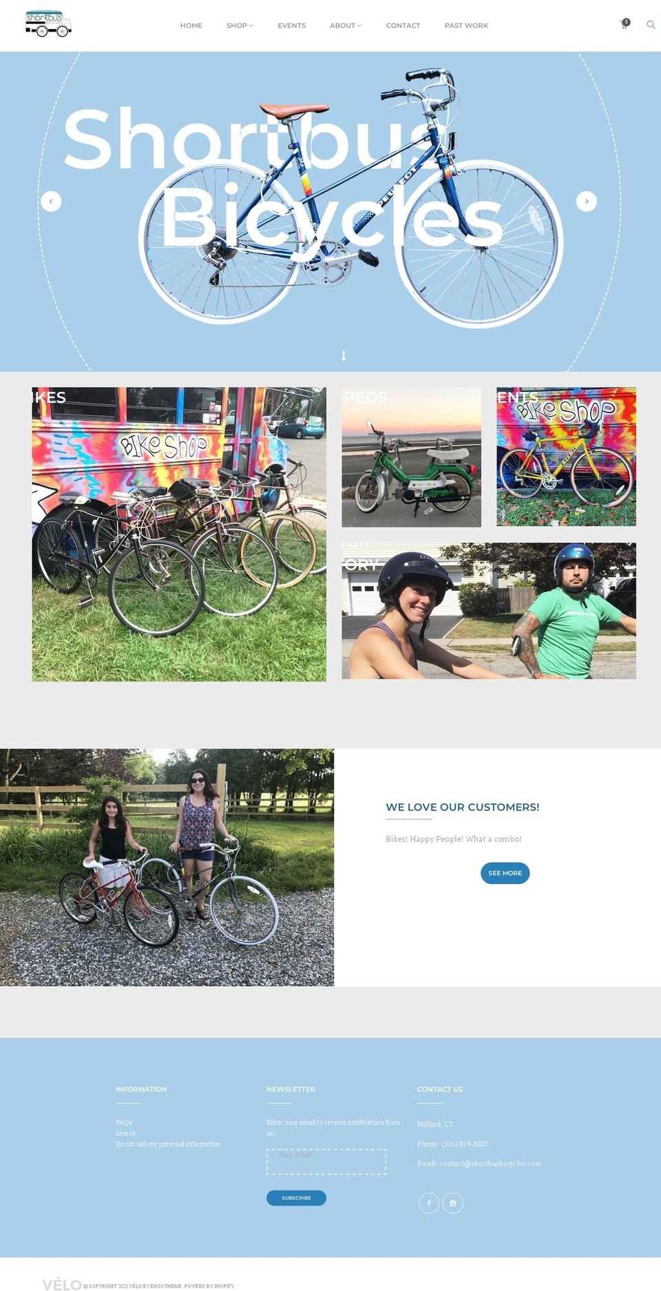 velo-index- Shopify theme site example shortbusbicycles.com