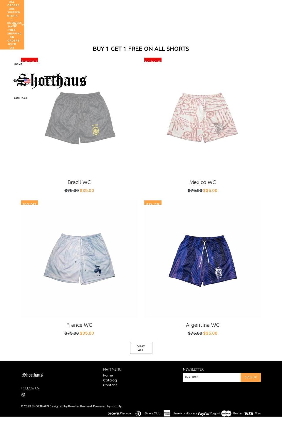 shorthaus.com shopify website screenshot