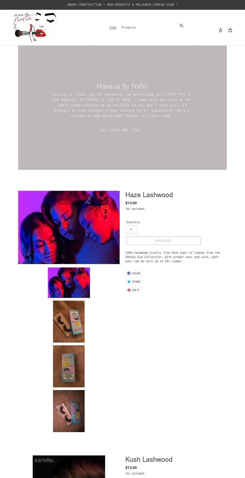 shortiedope.com shopify website screenshot
