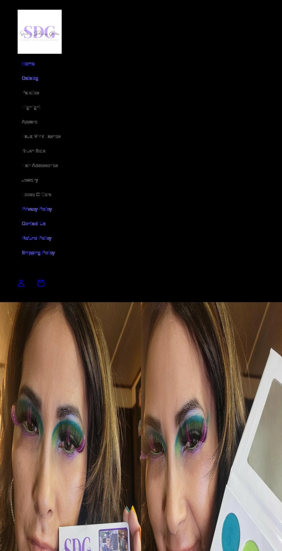 shortiisdazzlingglittas2020.com shopify website screenshot