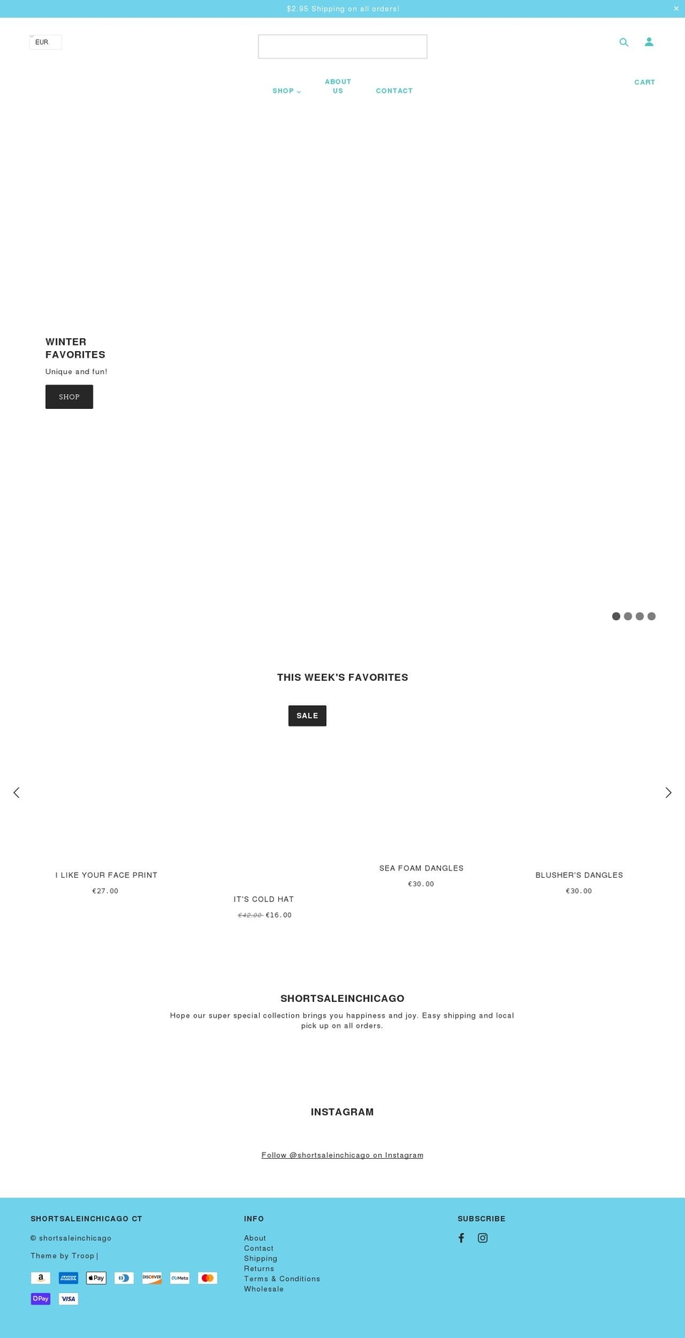 shortsaleinchicago.com shopify website screenshot