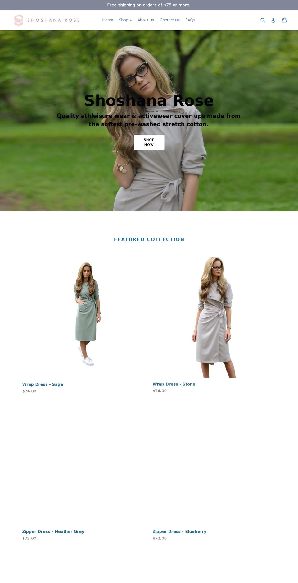shoshanarose.com — Shopify storefront screenshot