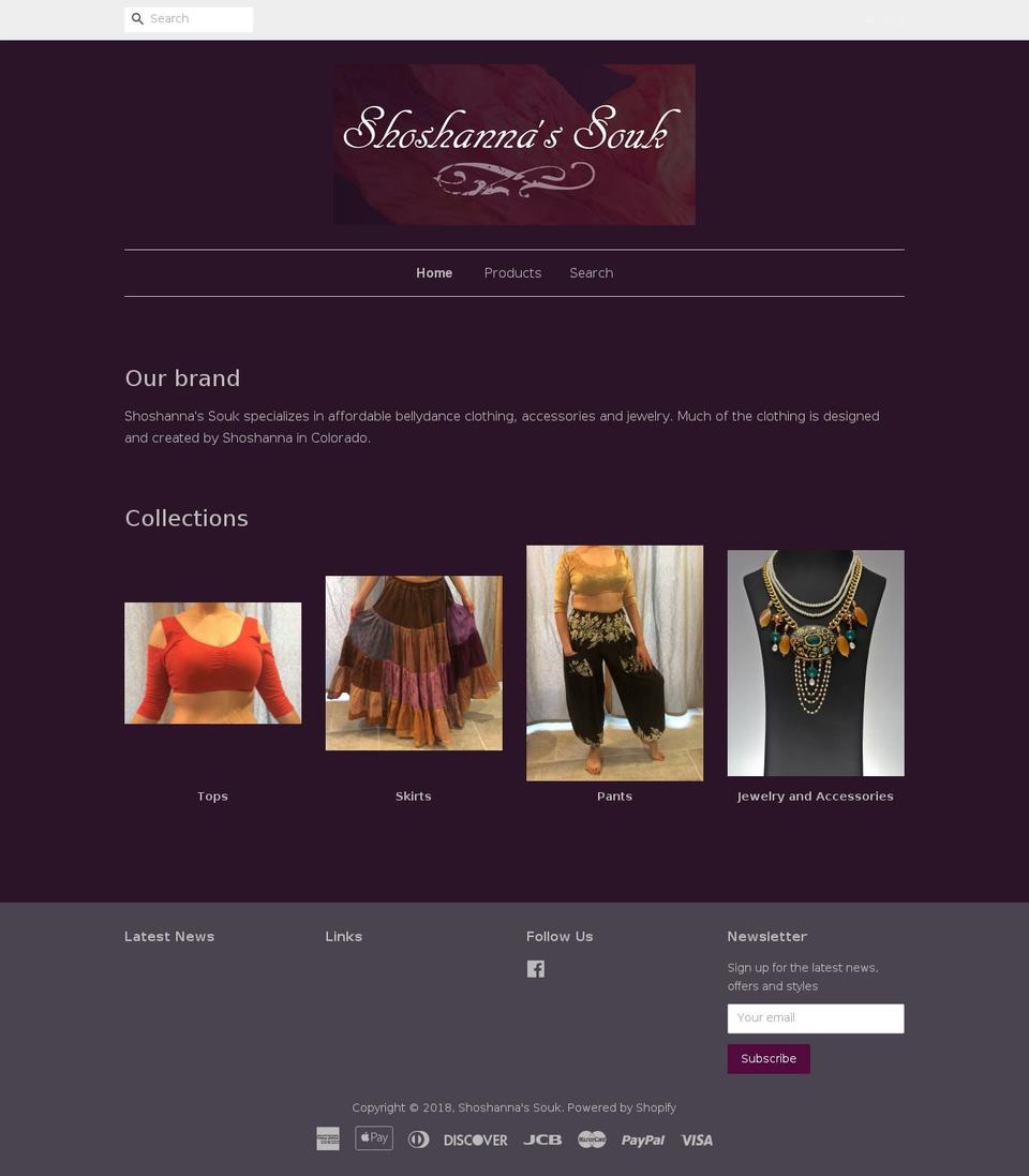 shoshannas-souk.com — Shopify storefront screenshot