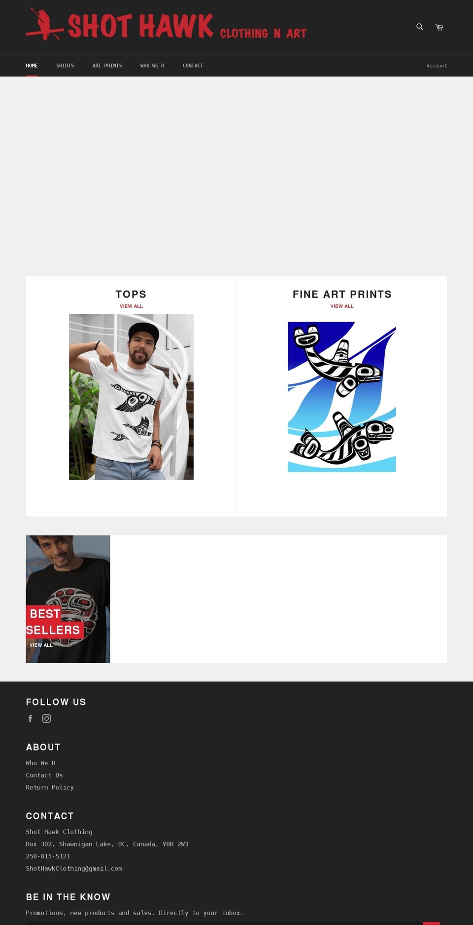 shot-hawk.com shopify website screenshot