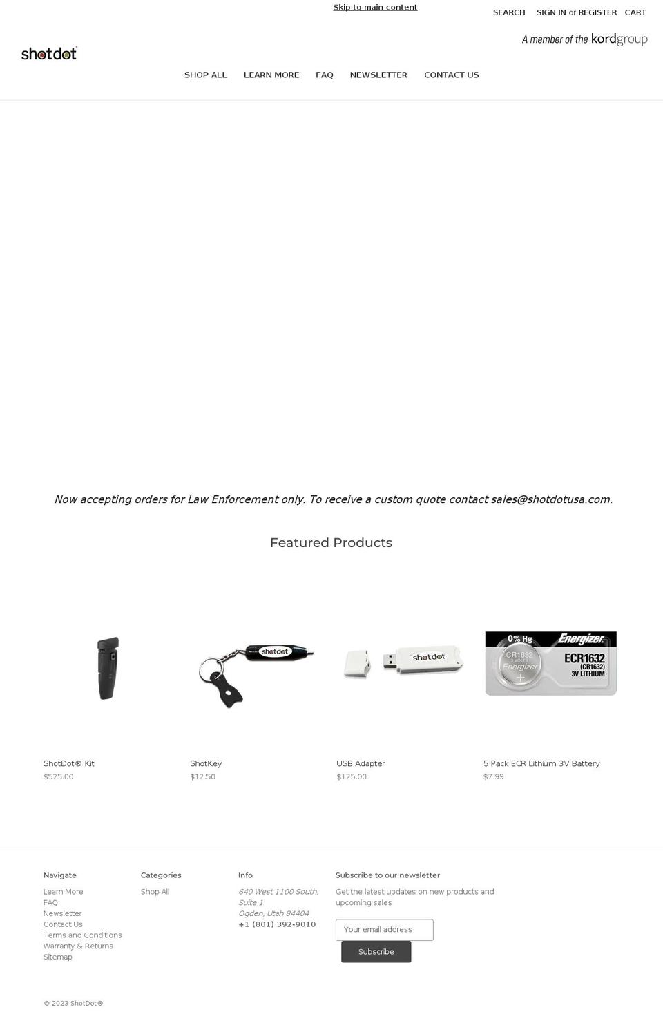 shotdotusa.com shopify website screenshot
