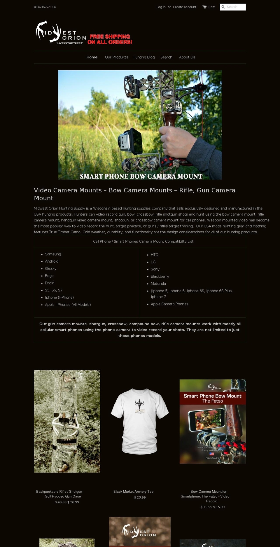 shotguncameramount.com — Shopify storefront screenshot