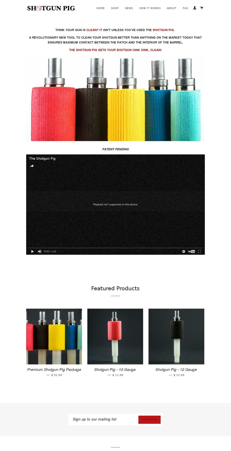 shotgunpig.com shopify website screenshot