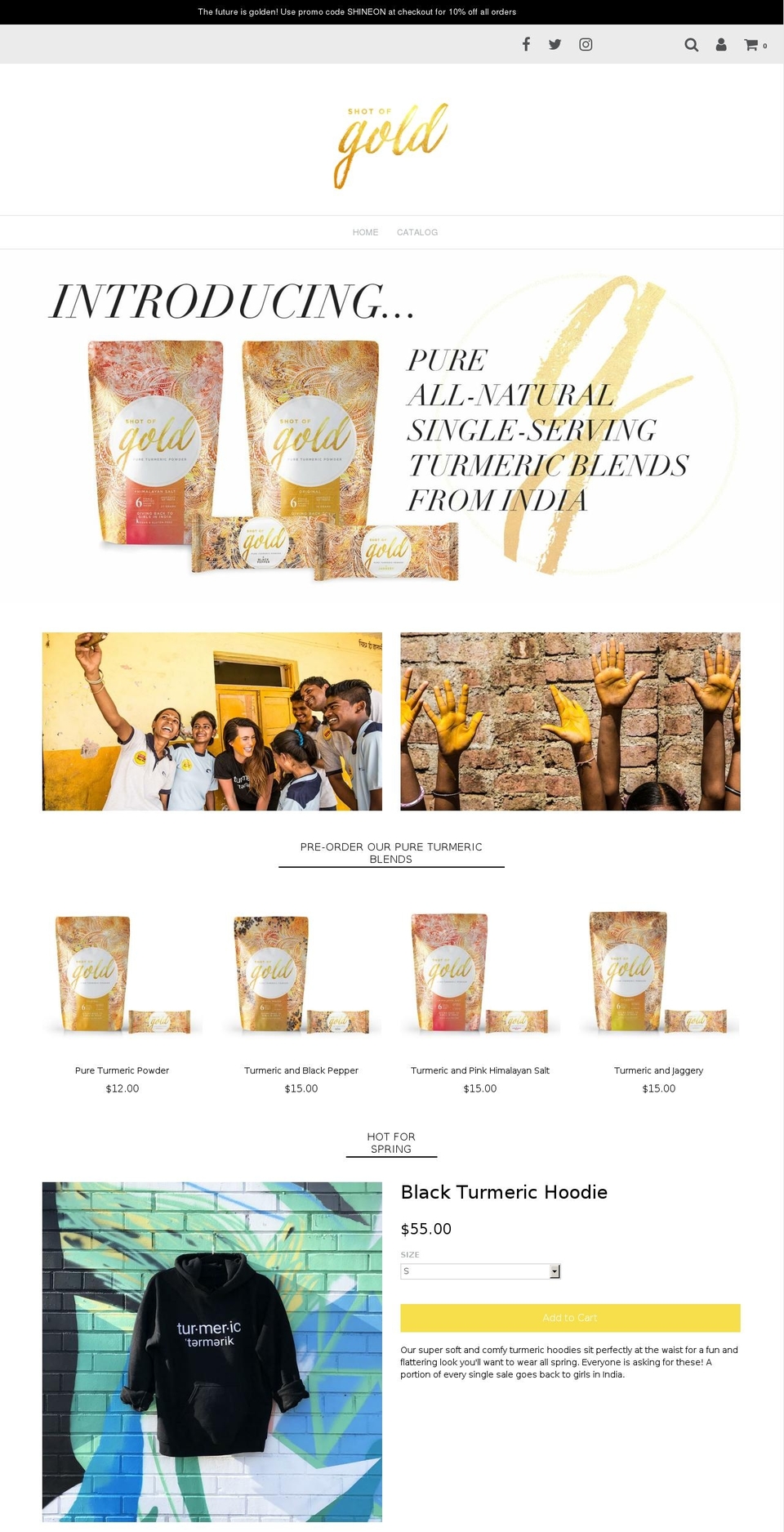 shotofgold.com — Shopify storefront screenshot