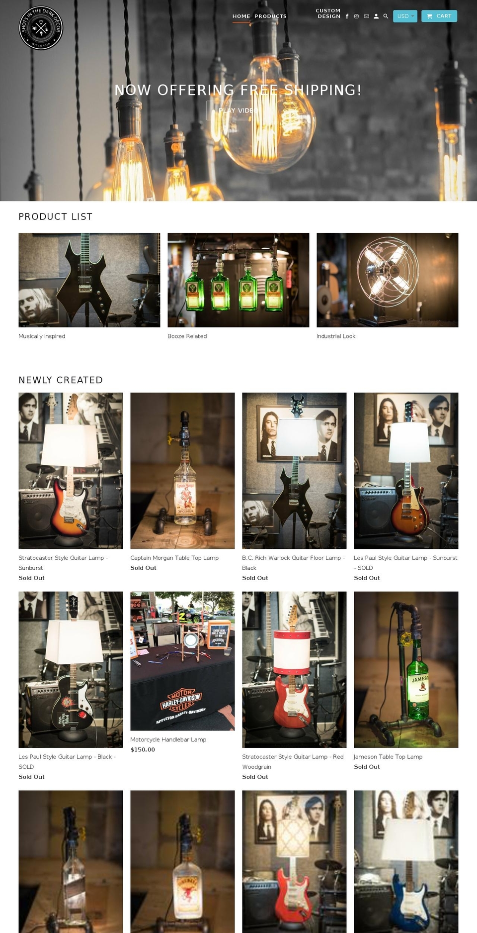 shotsinthedarkdecor.com — Shopify storefront screenshot
