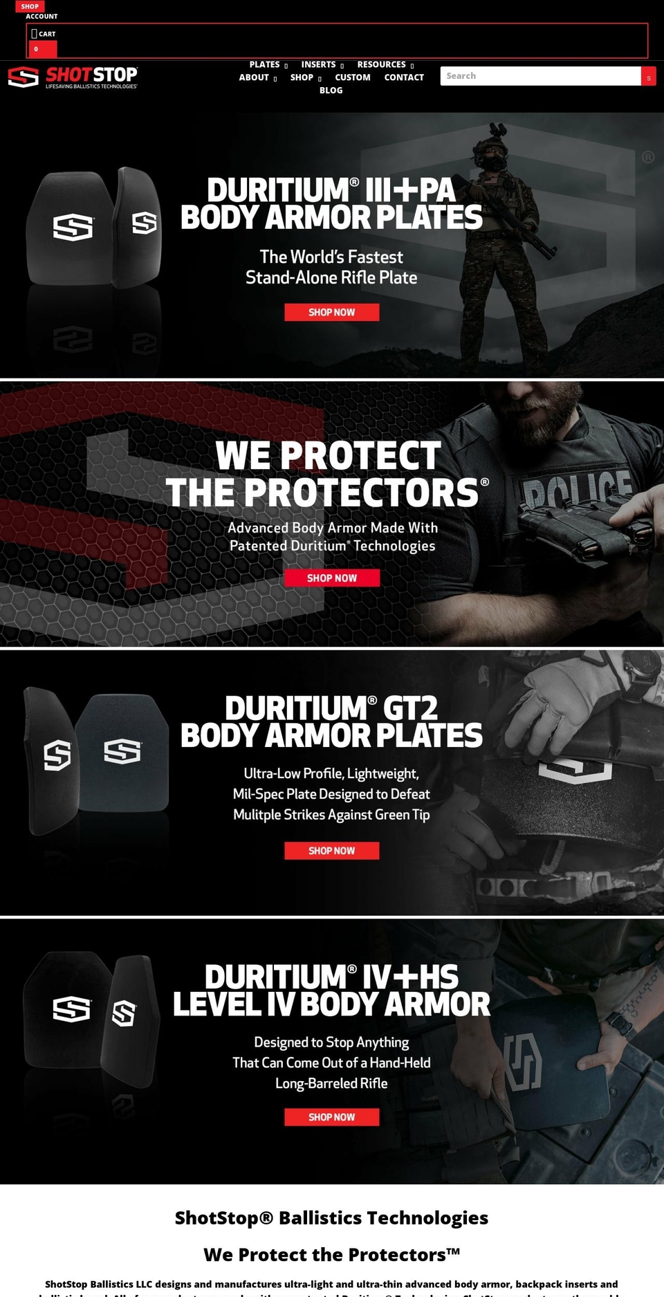 shotstop.net shopify website screenshot