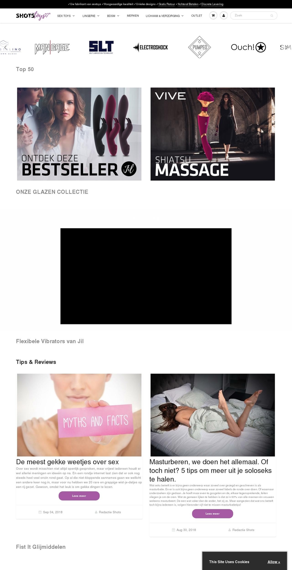 Live versie na vernieuwing Shopify theme site example shotstoys.com