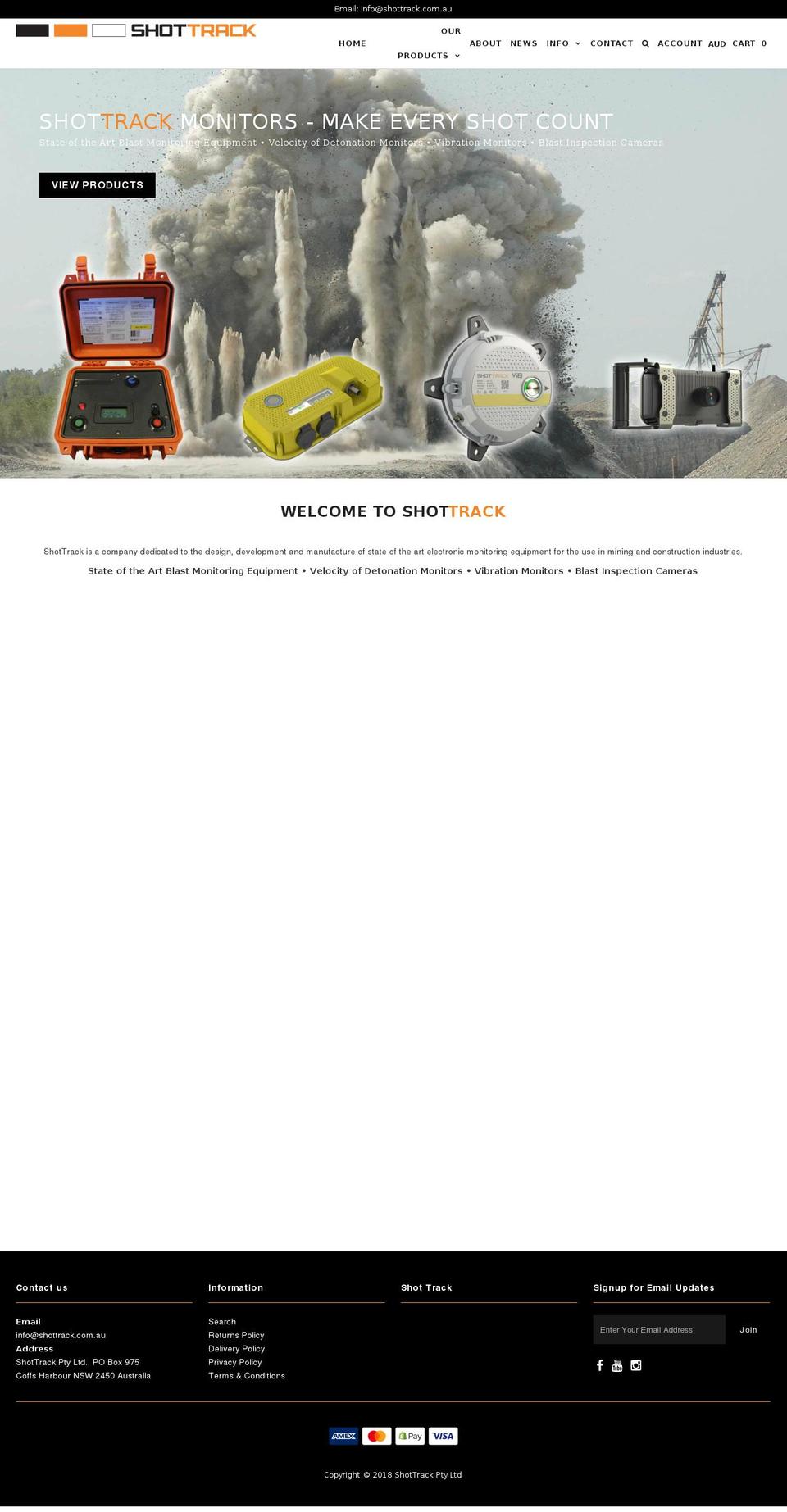 shottrack.com.au shopify website screenshot