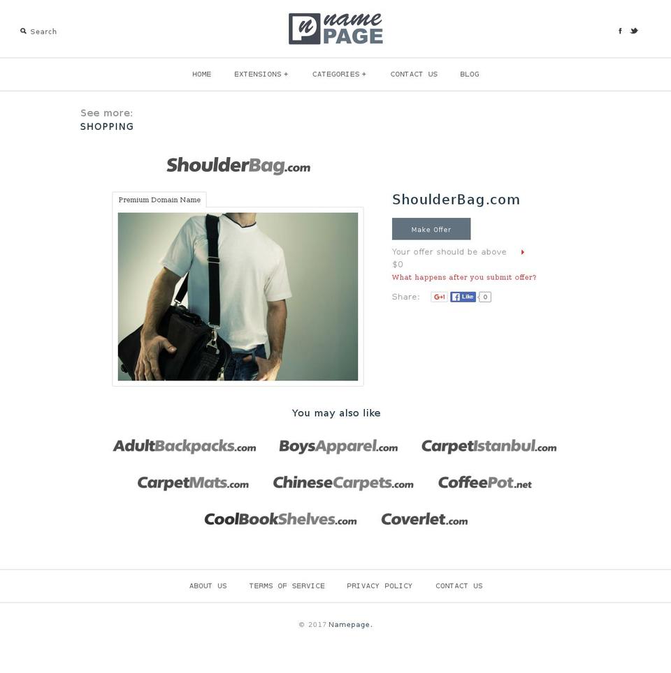 shoulderbag.com shopify website screenshot