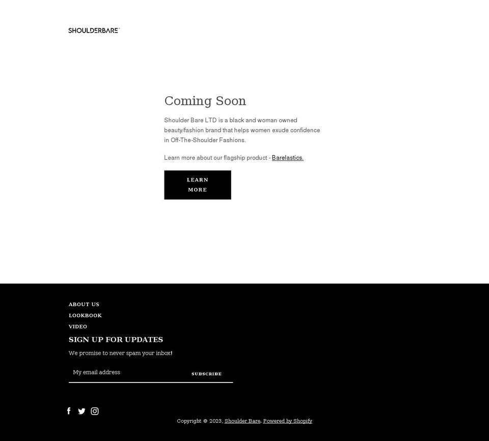 Landing Page Shopify theme site example shoulderbare.com