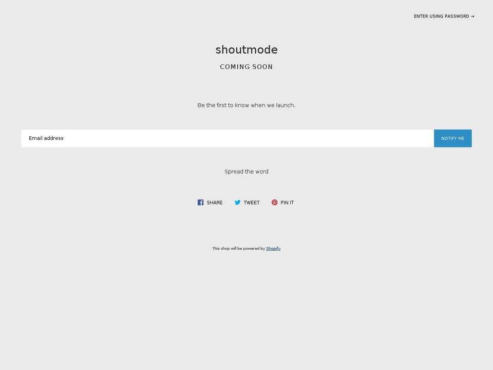 shoutmode.com shopify website screenshot
