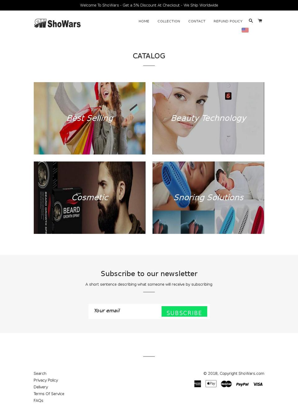 showars.com shopify website screenshot