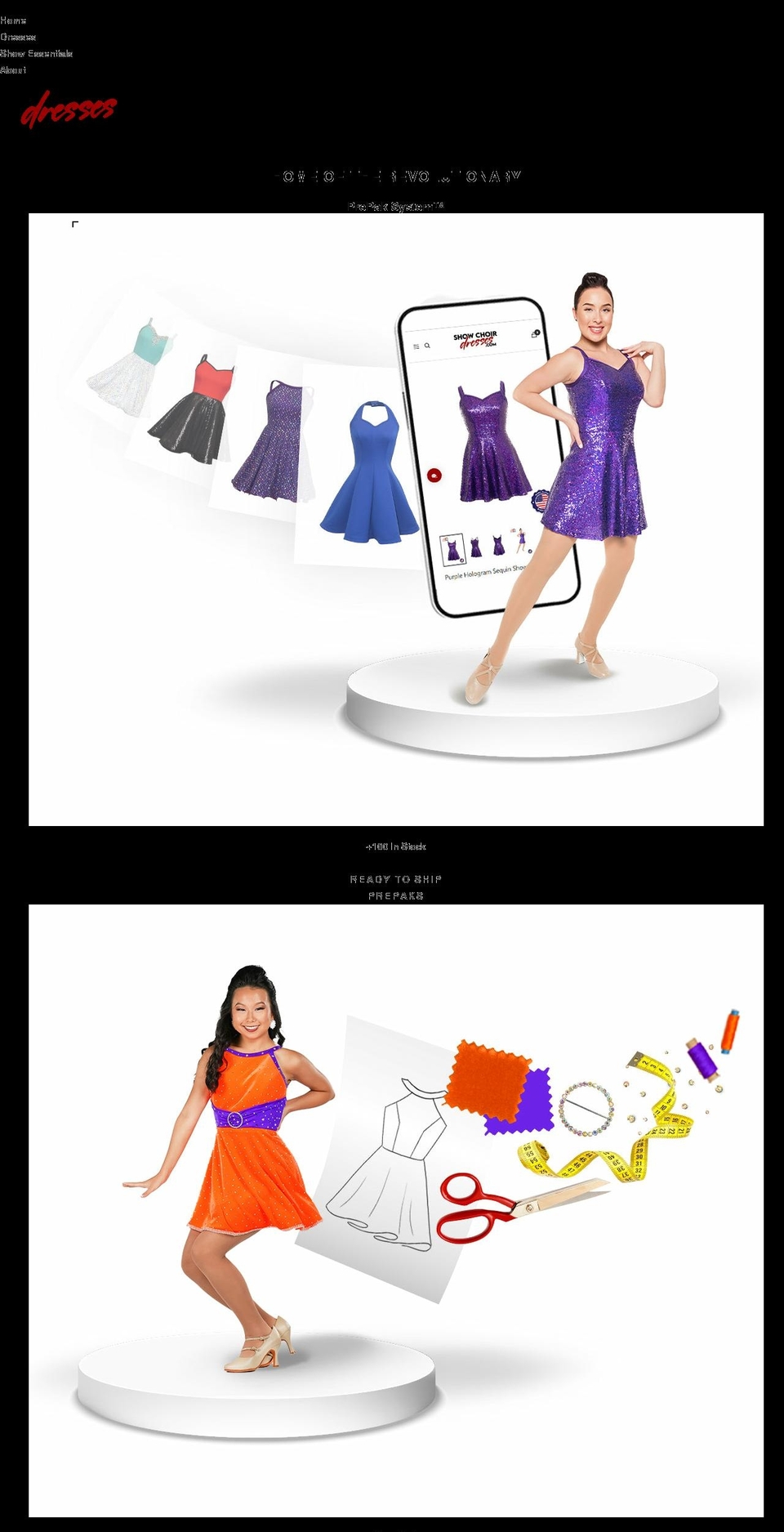 showchoirdresses.com shopify website screenshot