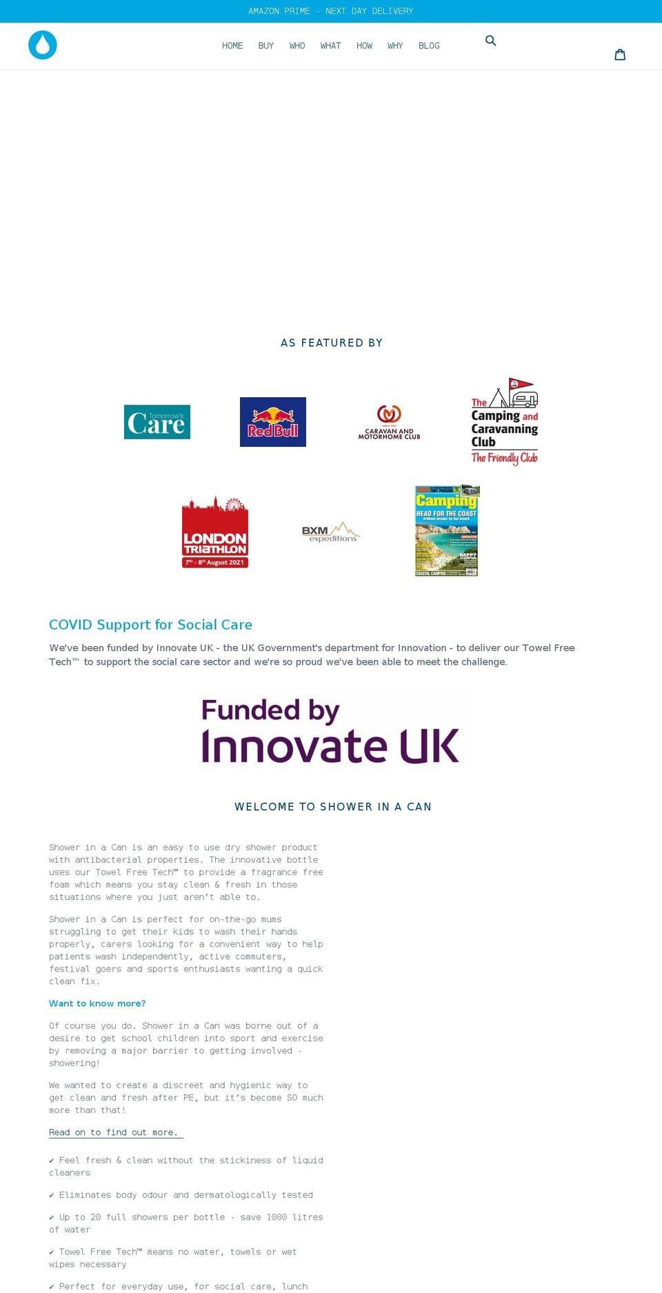 shower-in-a-can.co.uk shopify website screenshot