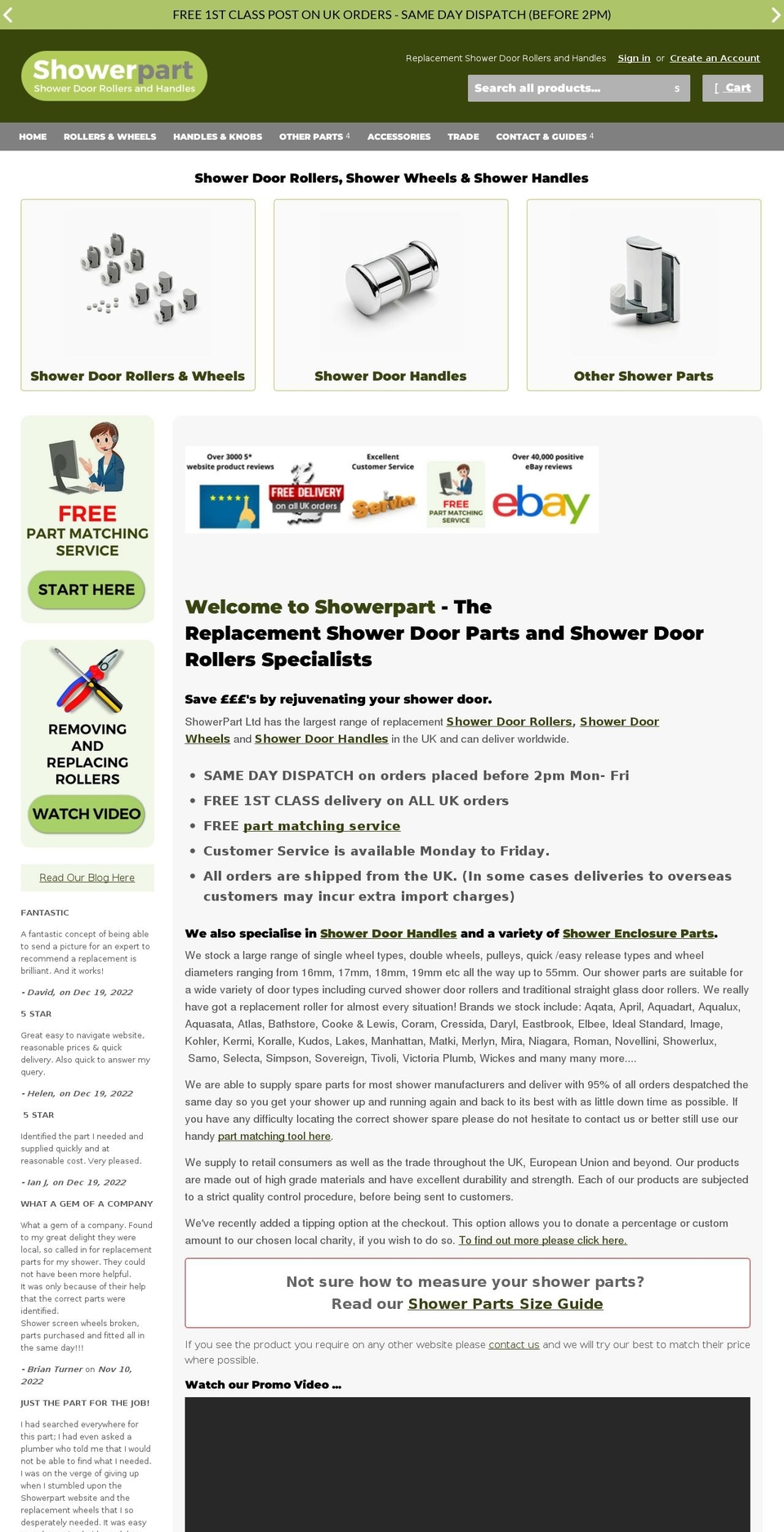 shower-part.com — Shopify storefront screenshot