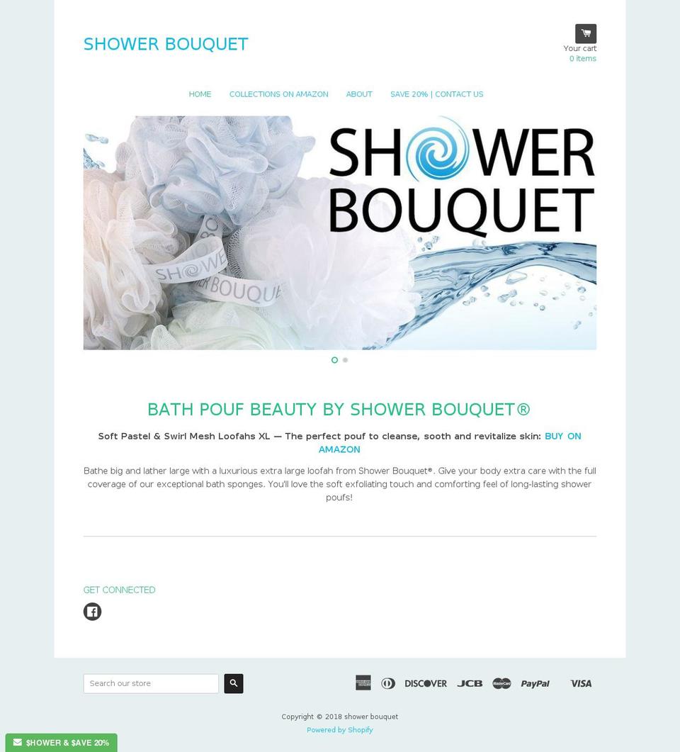 showerbouquet.com shopify website screenshot