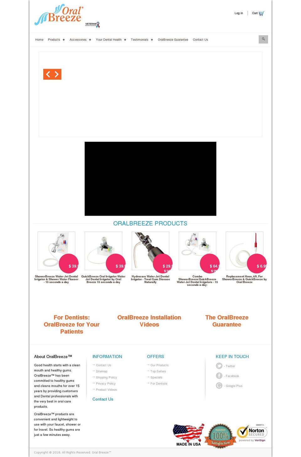 showerbreeze.com shopify website screenshot